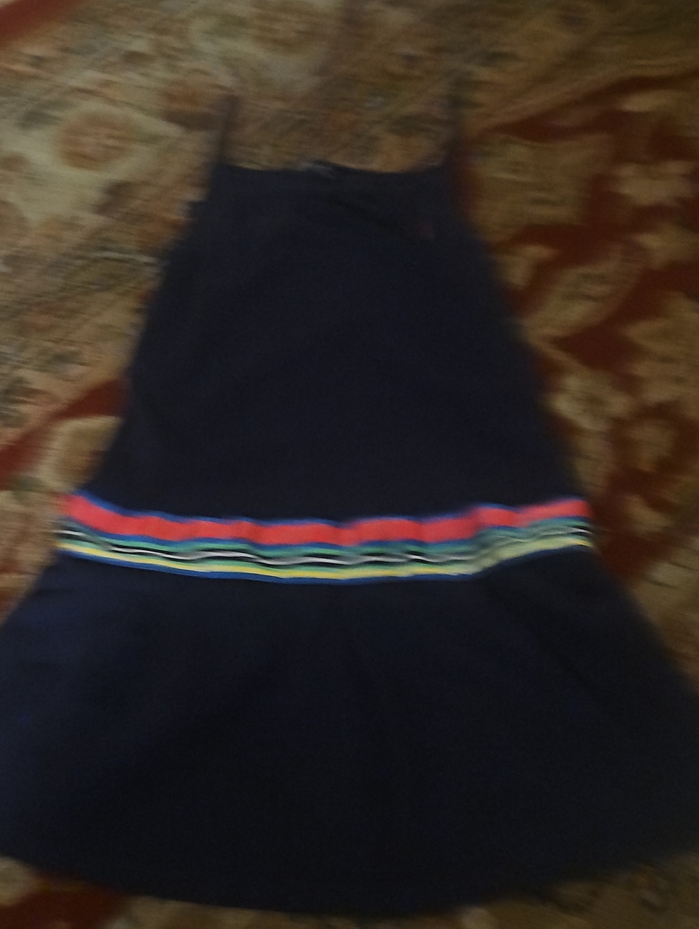Nautica Navy Girls Sundress with Size 12 Multicolor Waist Stripe